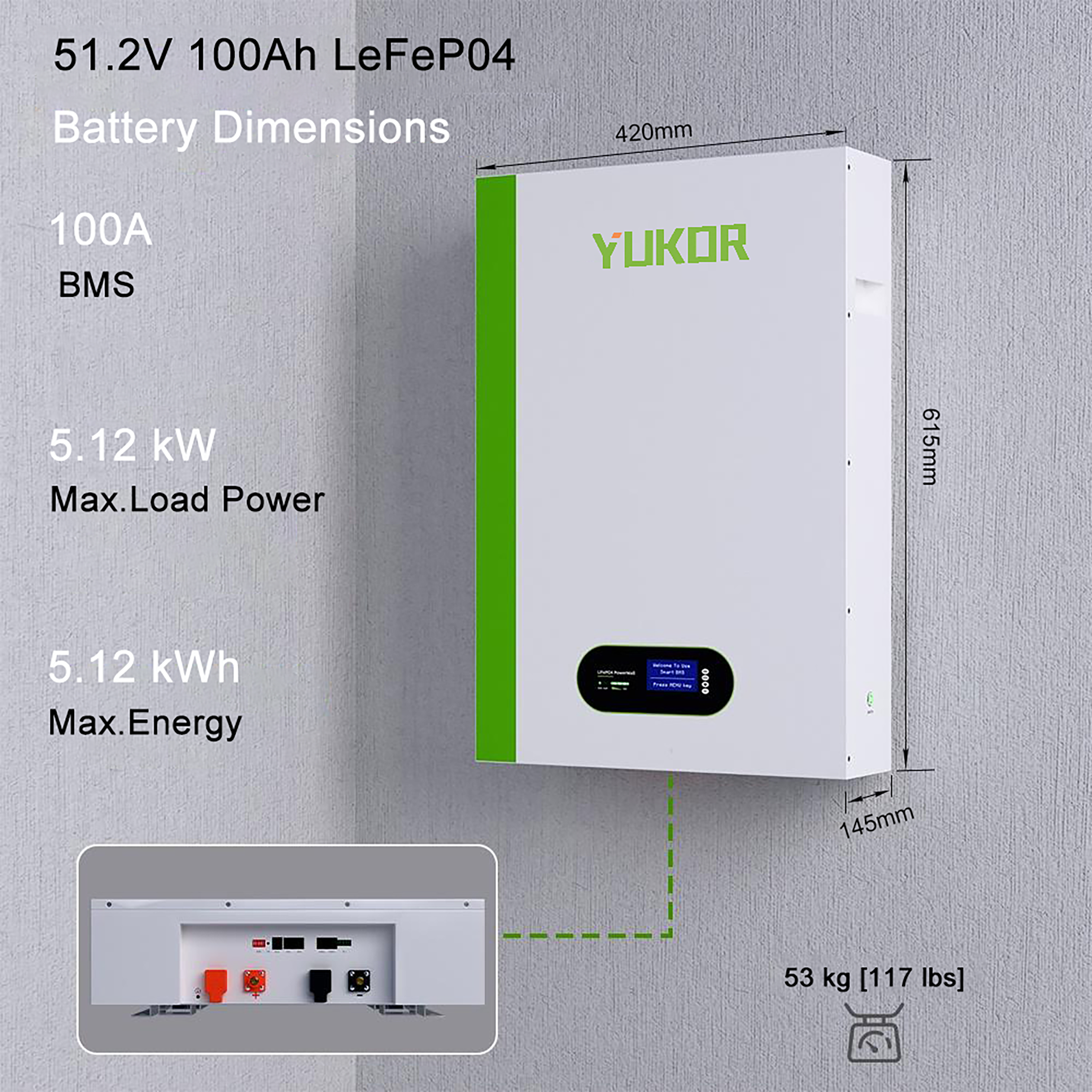 IMP‑PW48100/200 Series Wall‑Mounted Lithium Battery 5KWH/10KWH