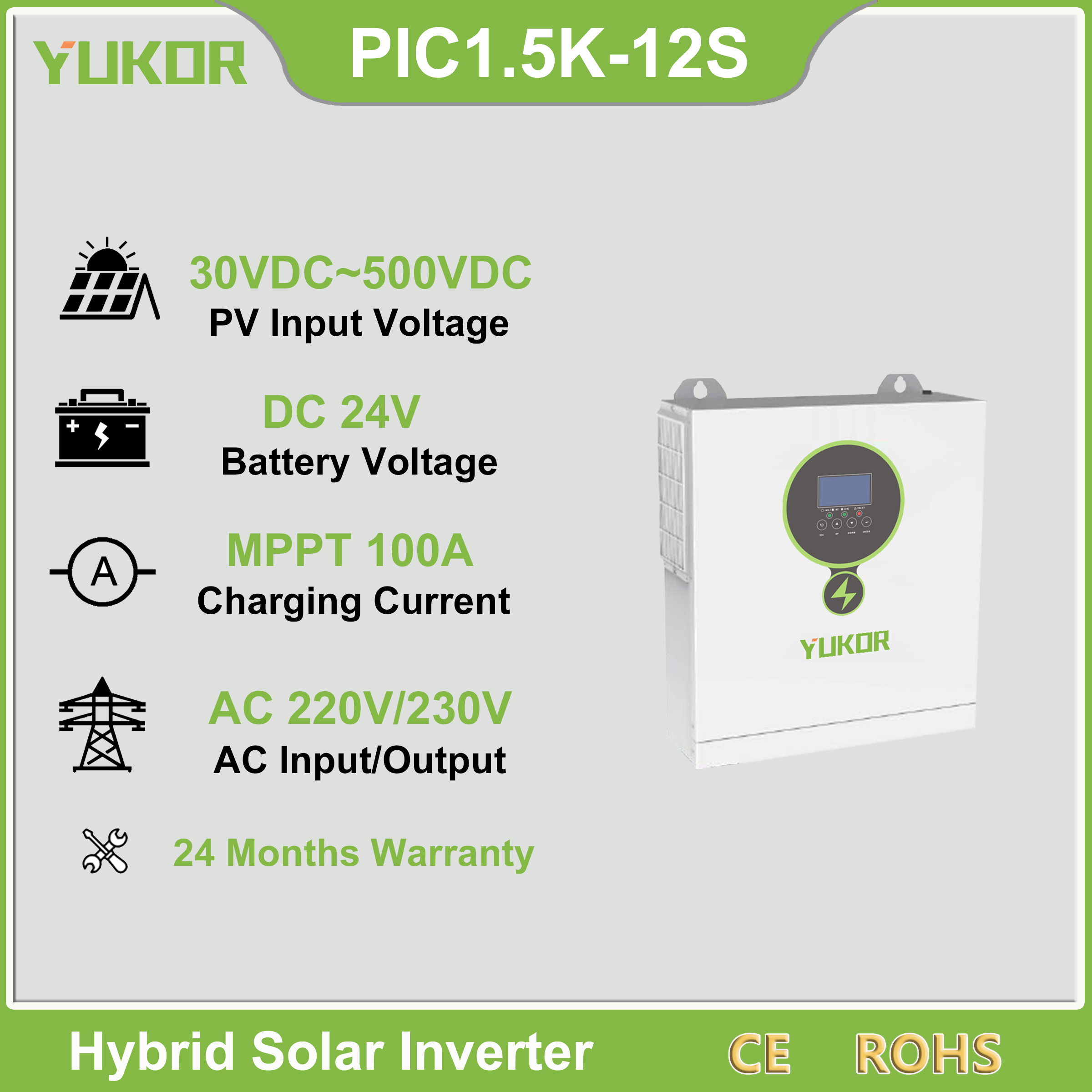 PIC Series Solar Inverter 1.5KW/2.5KW/3.5KW