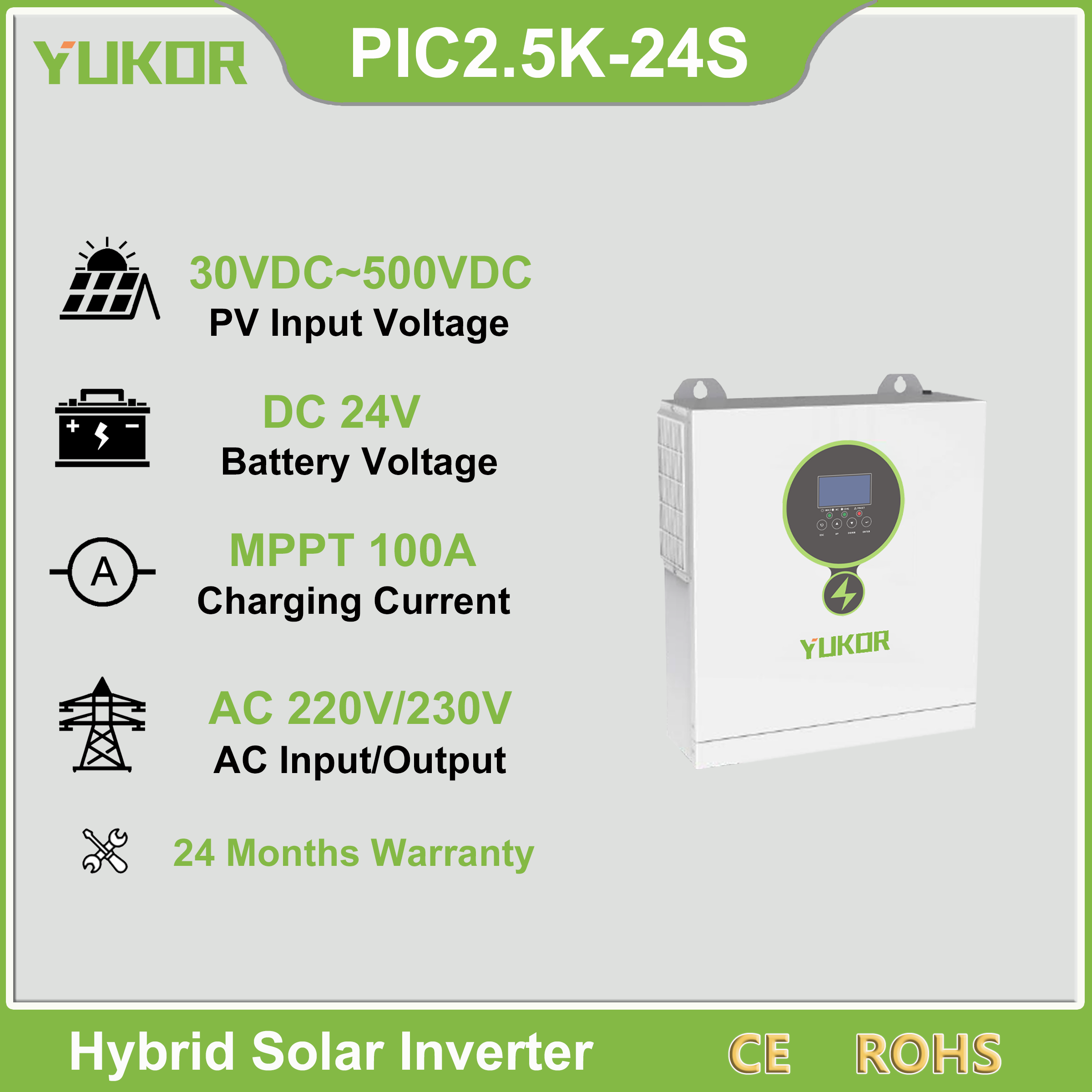 PIC Series Solar Inverter 1.5KW/2.5KW/3.5KW