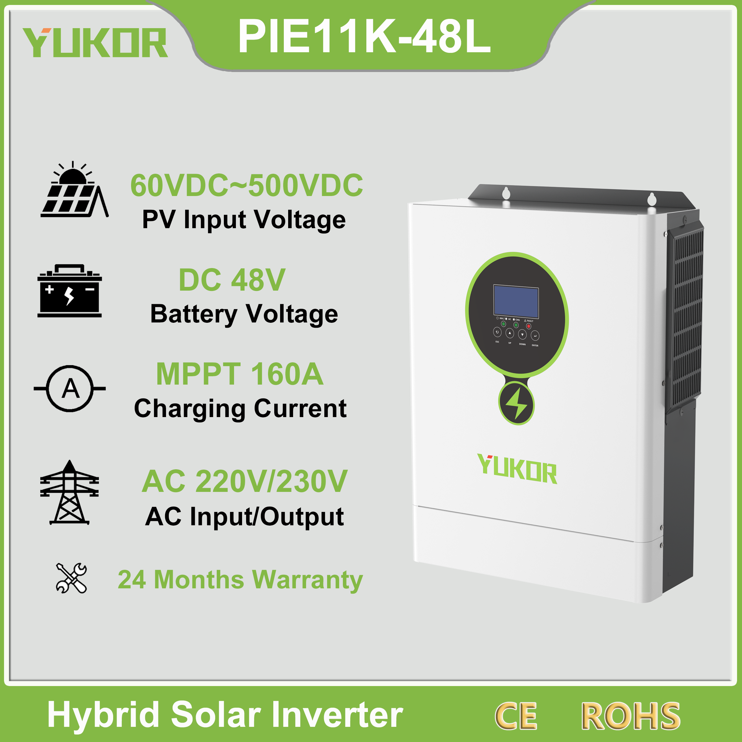 PIE Series Solar Inverter 3.5KW/4.2KW/6.2KW/11KW