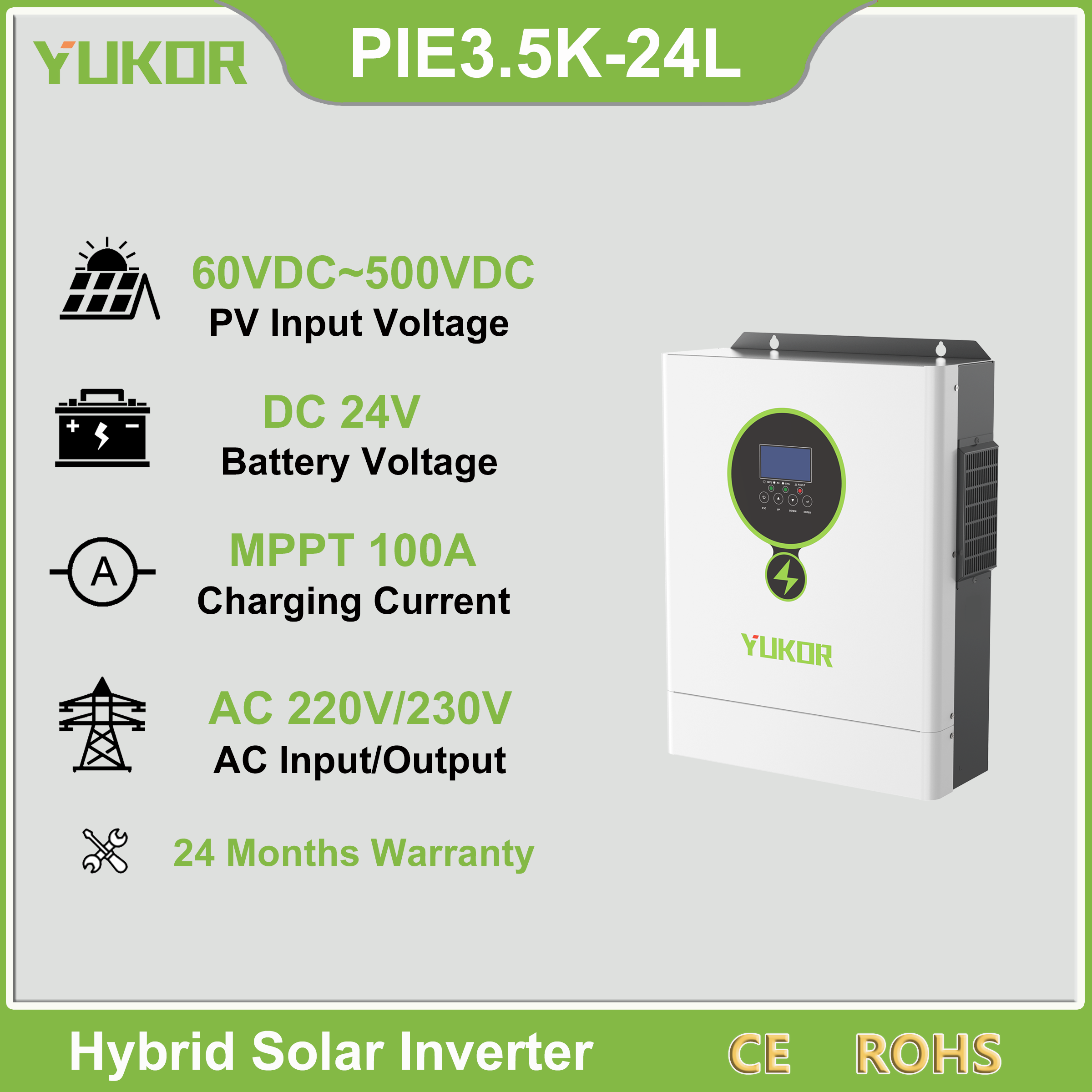 PIE Series Solar Inverter 3.5KW/4.2KW/6.2KW/11KW