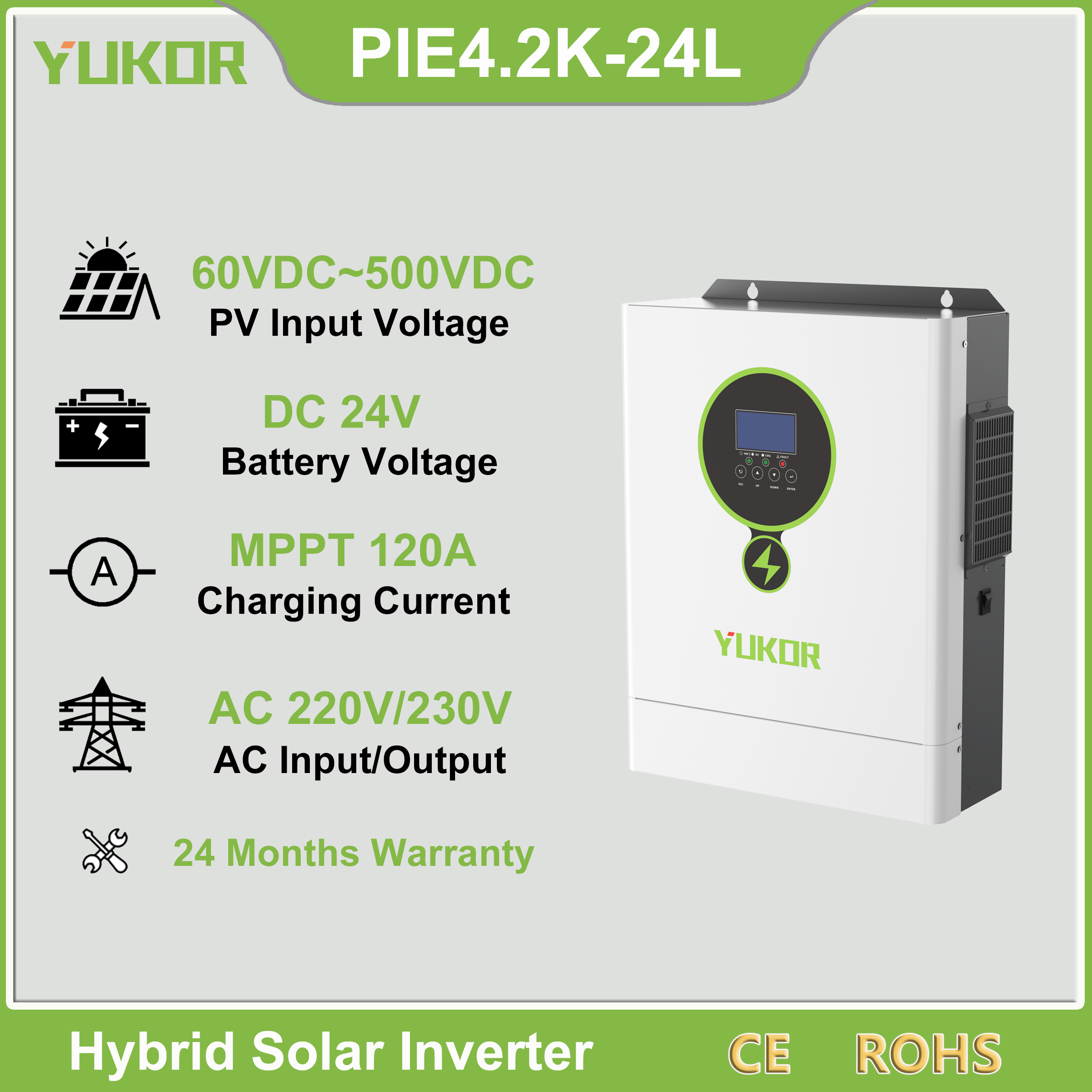 PIE Series Solar Inverter 3.5KW/4.2KW/6.2KW/11KW