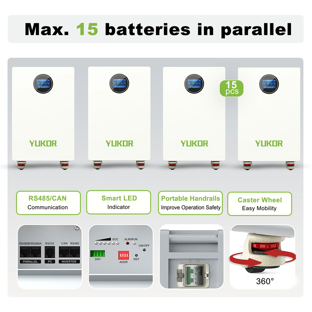 IMP‑LFP48320 Series Wheeled Lithium Battery 16.38KWH