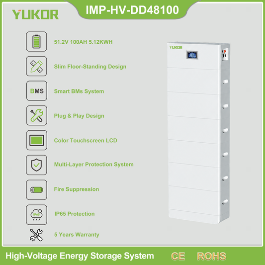 YUKOR IMP-HV-DD48100 stackable battery overview graphic
