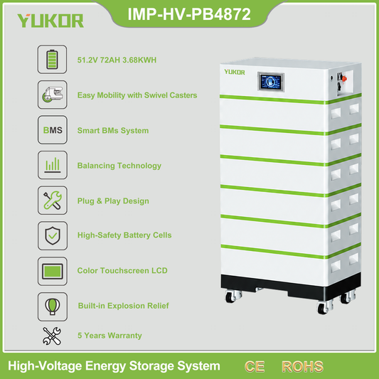 YUKOR IMP-HV-PB4872 stackable battery product overview graphic