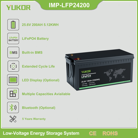 YUKOR IMP-LFP24 lithium battery product overview graphic